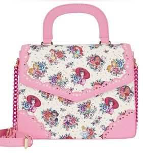 BNWT Loungefly Disney Princess Tattoo Allover Print Crossbody Bag